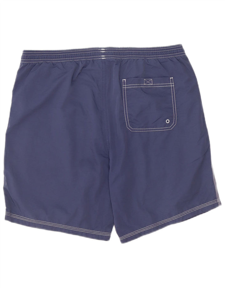 Shorts de natação masculino Hugo Boss, poliéster azul marinho médio