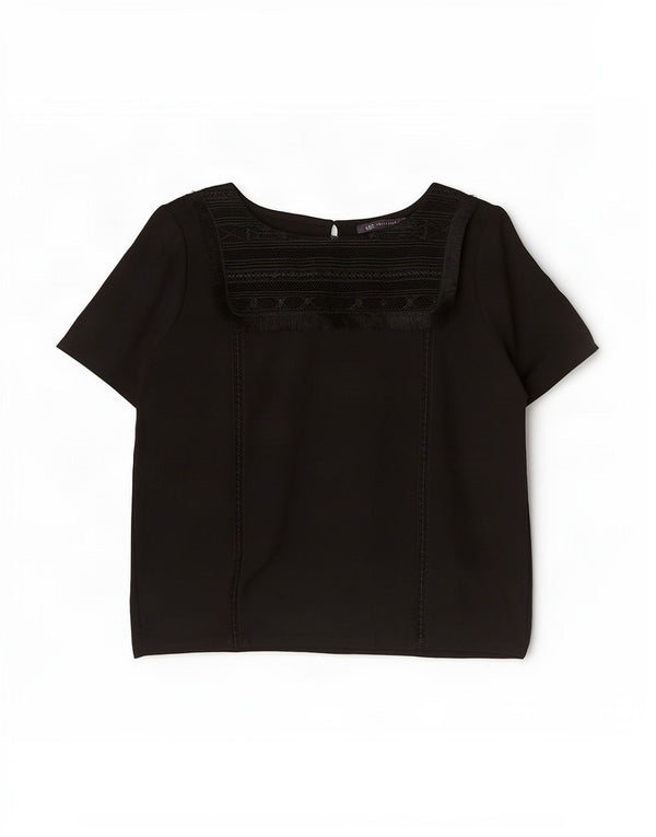 Blusa feminina Marks & Spencer UK 14 grande viscose preta