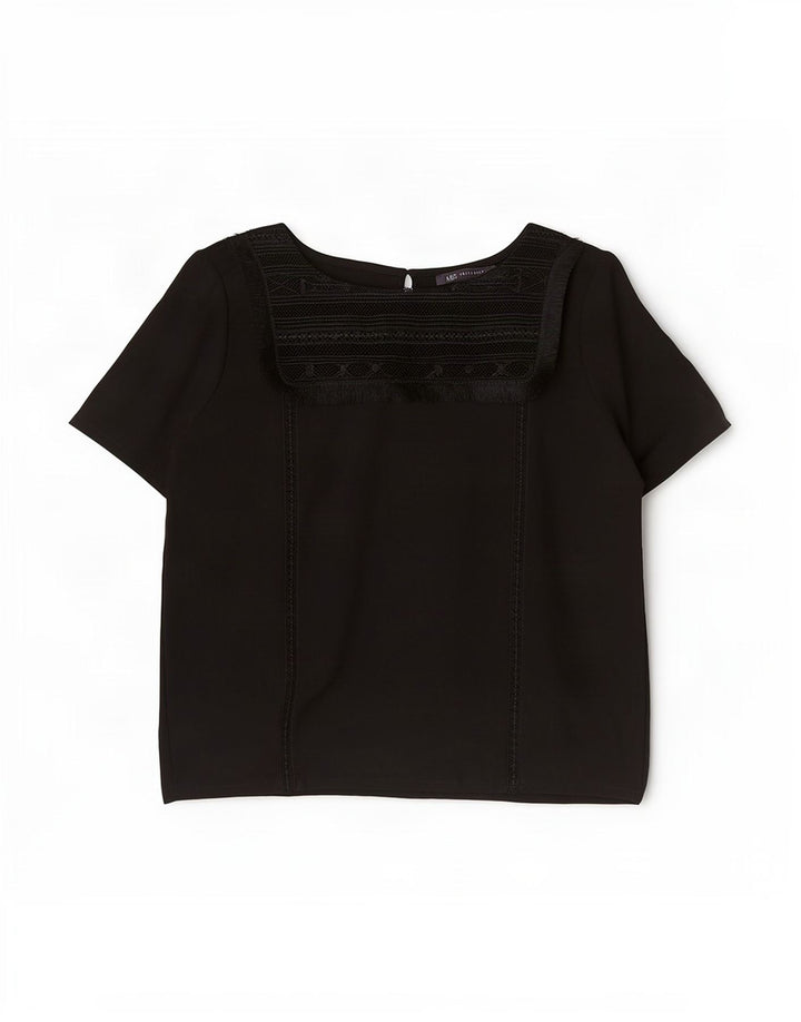 Blusa feminina Marks & Spencer UK 14 grande viscose preta