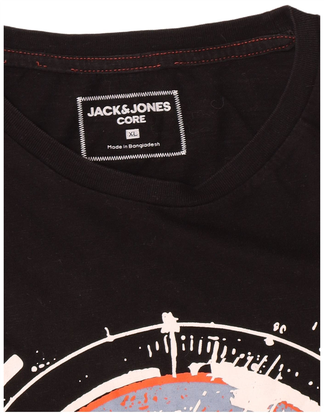 Camiseta gráfica masculina Jack & Jones Top XL preta