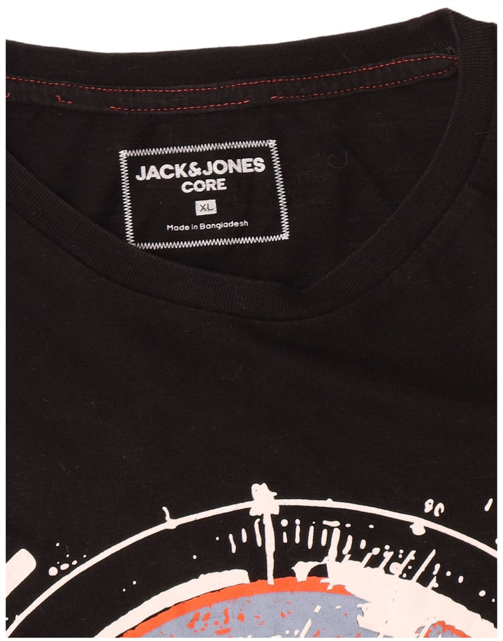 Camiseta gráfica masculina Jack & Jones Top XL preta