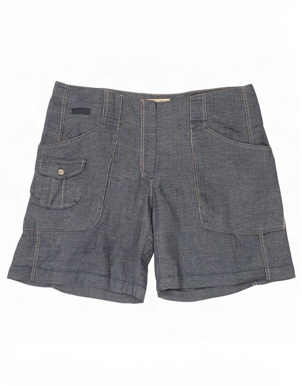 Shorts cargo feminino Marlboro Classics IT 48 XL W38 azul marinho linho