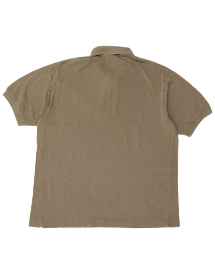 Camisa polo masculina Lacoste tamanho 6 XL algodão cáqui