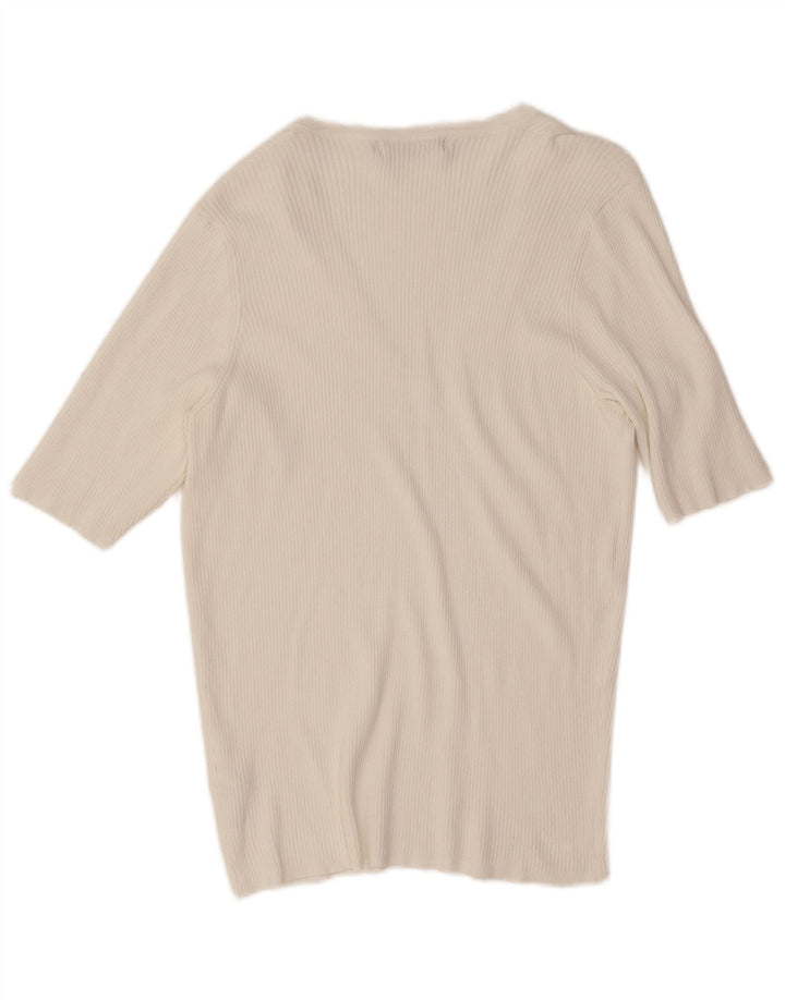 Camiseta feminina Marks & Spencer UK 16 grande viscose branca
