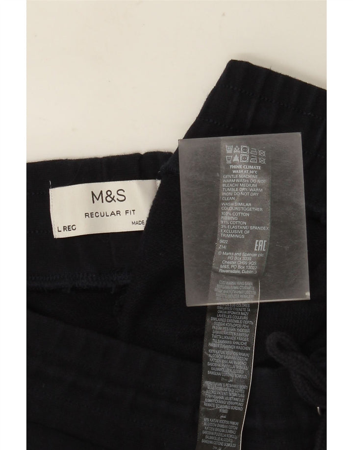 Calça de treino feminina Marks & Spencer UK 16 grande azul marinho