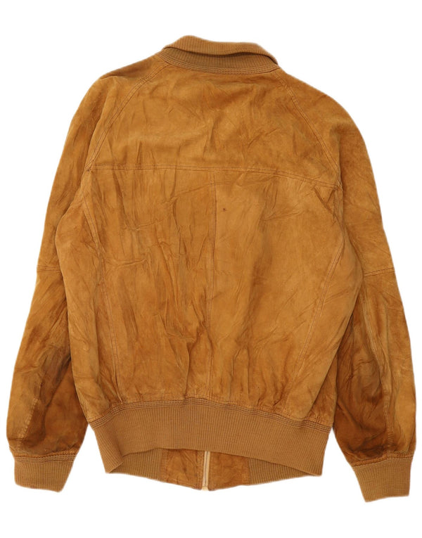 Jaqueta bomber masculina VINTAGE de camurça UK 38 bege médio