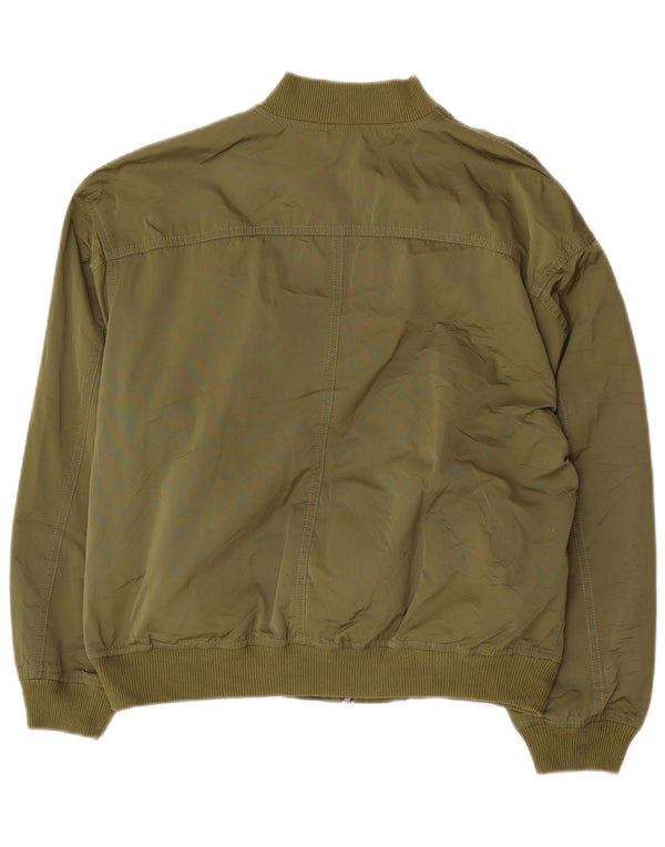 Jaqueta bomber masculina BENETTON 13-14 anos XL verde poliéster