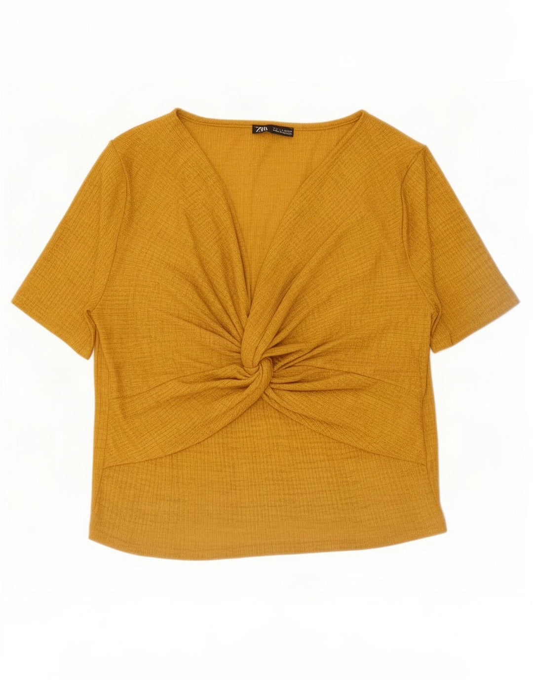 Blusa feminina Zara UK 14 grande poliéster amarelo