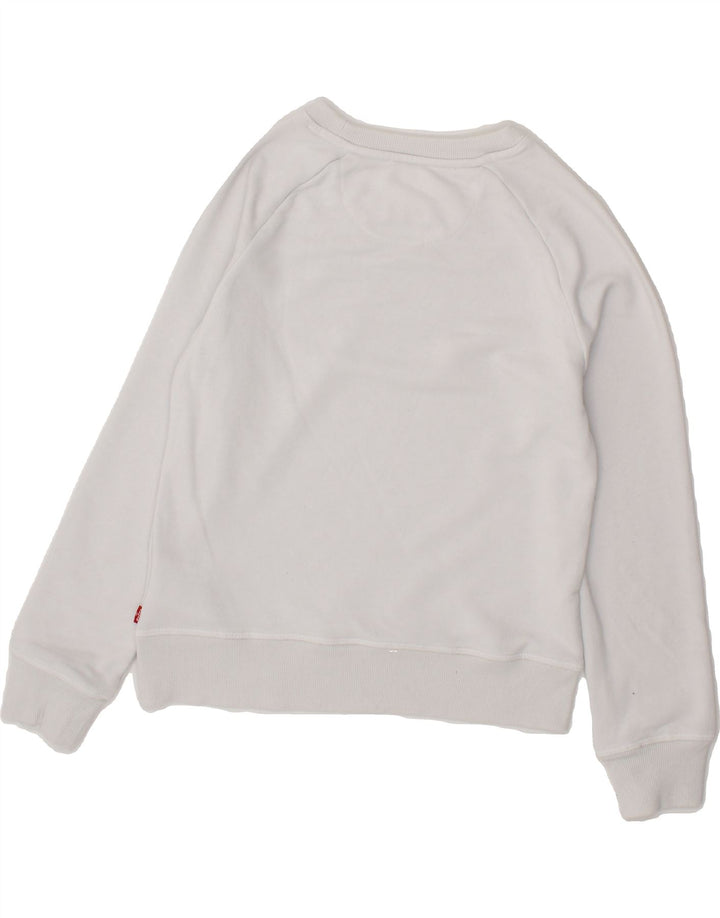 LEVI'S Boys Graphic Sweatshirt Jumper 13-14 Years White Cotton Vintage Levi's and Second-Hand Levi's from Messina Hembry 