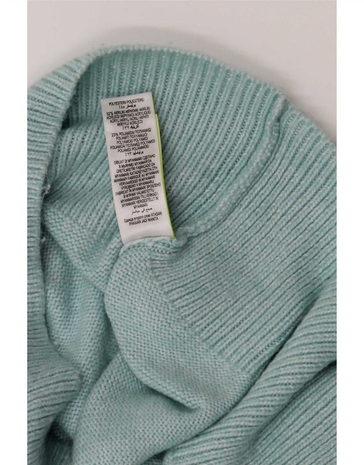 Suéter feminino Marks & Spencer com gola tartaruga Reino Unido 16 grande turquesa