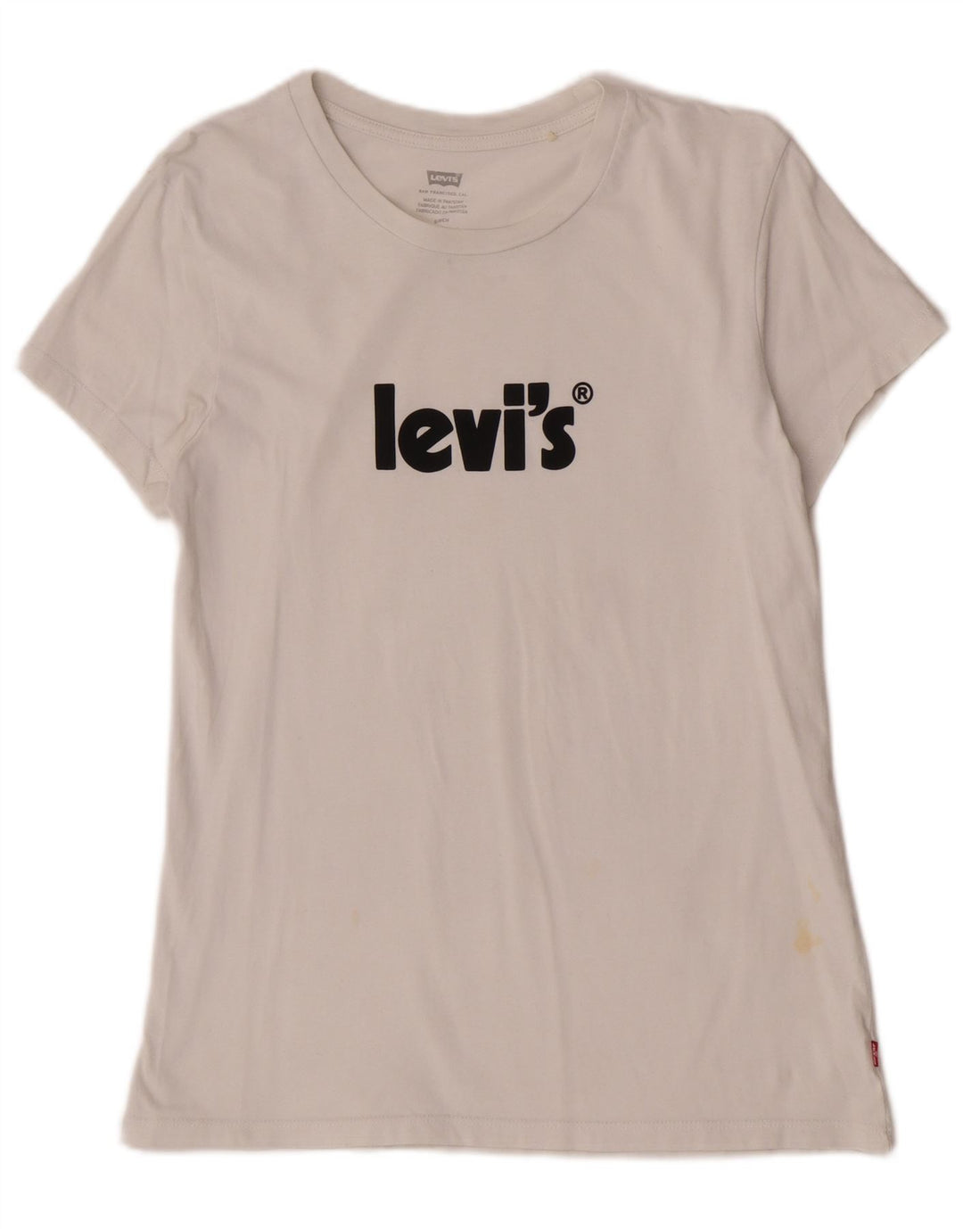 Camiseta feminina gráfica Levi's UK 10 pequena branca