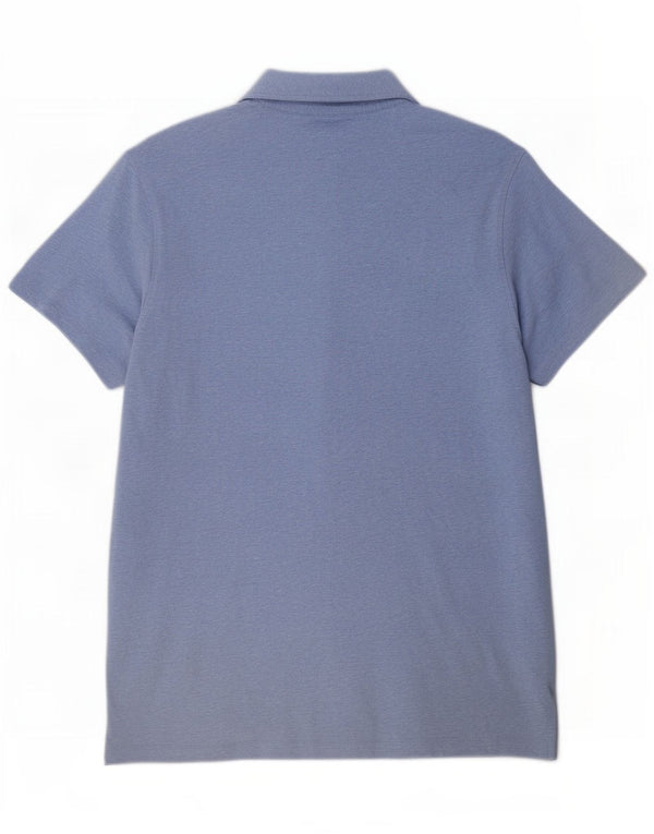 Camisa polo masculina Tommy Hilfiger Slim Fit grande algodão manchado azul