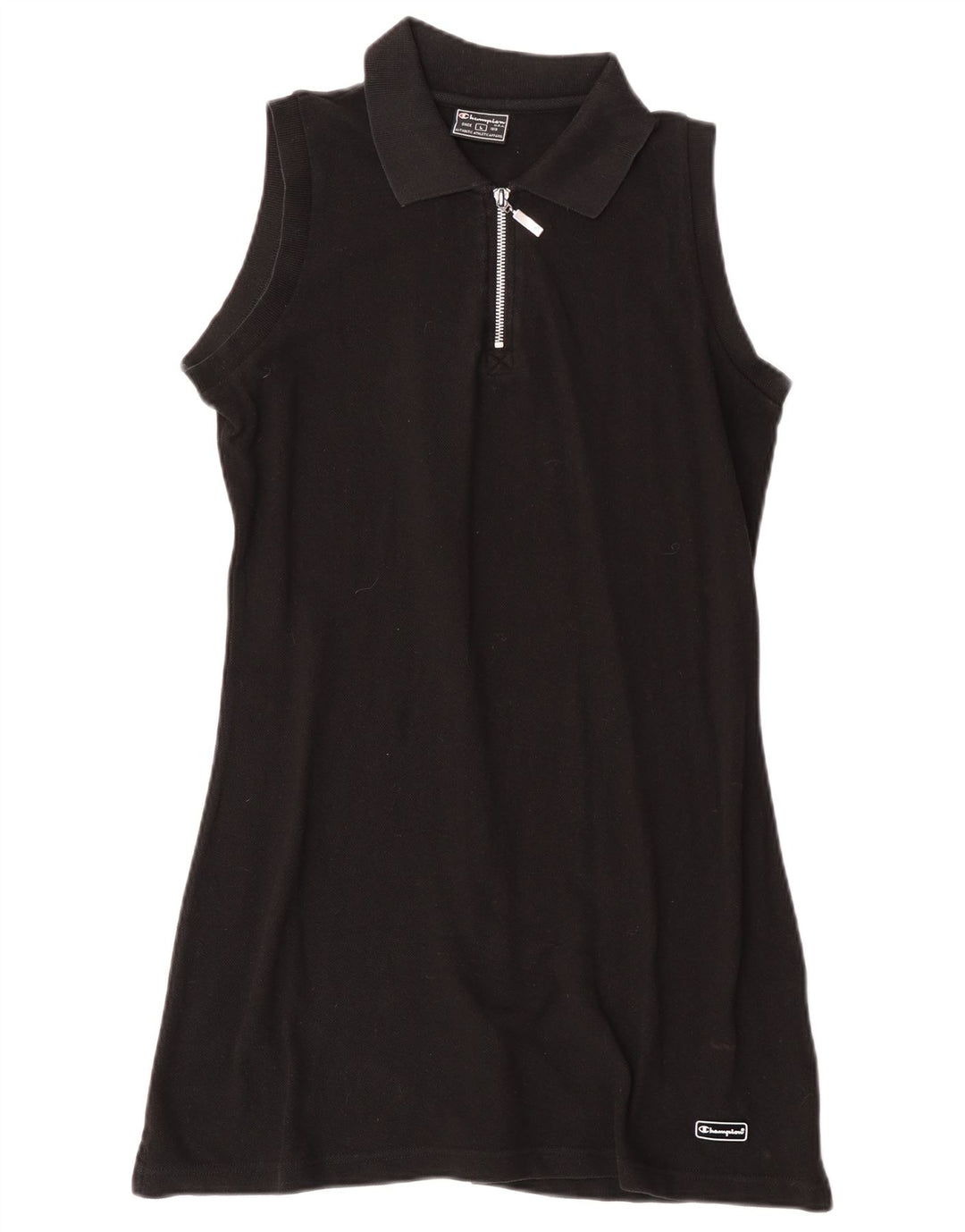 CHAMPION Vestido polo feminino sem mangas UK 16 grande preto