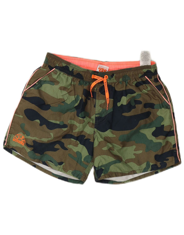 Shorts de natação Sundek para meninos 15-16 anos cáqui camuflado poliéster