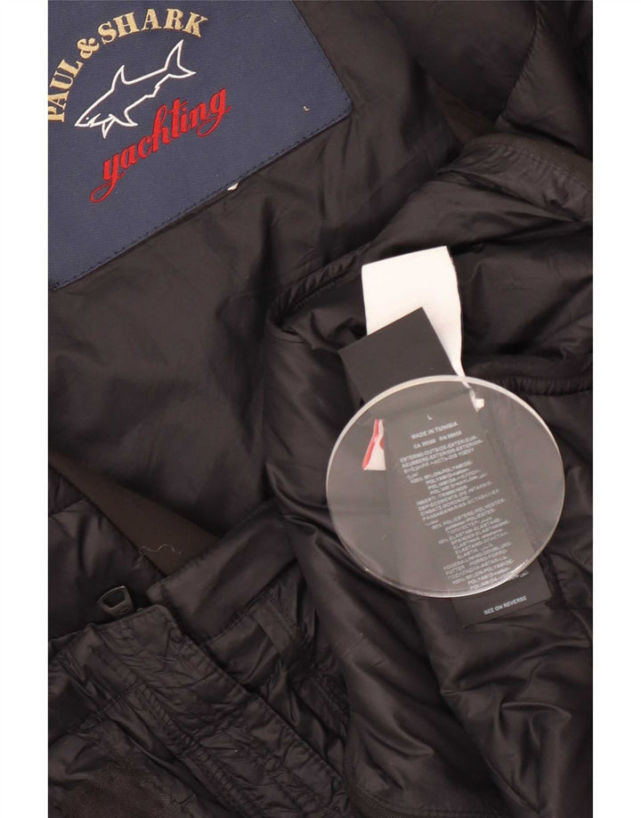 Jaqueta acolchoada masculina Paul & Shark para iate UK 40 grande poliéster preto