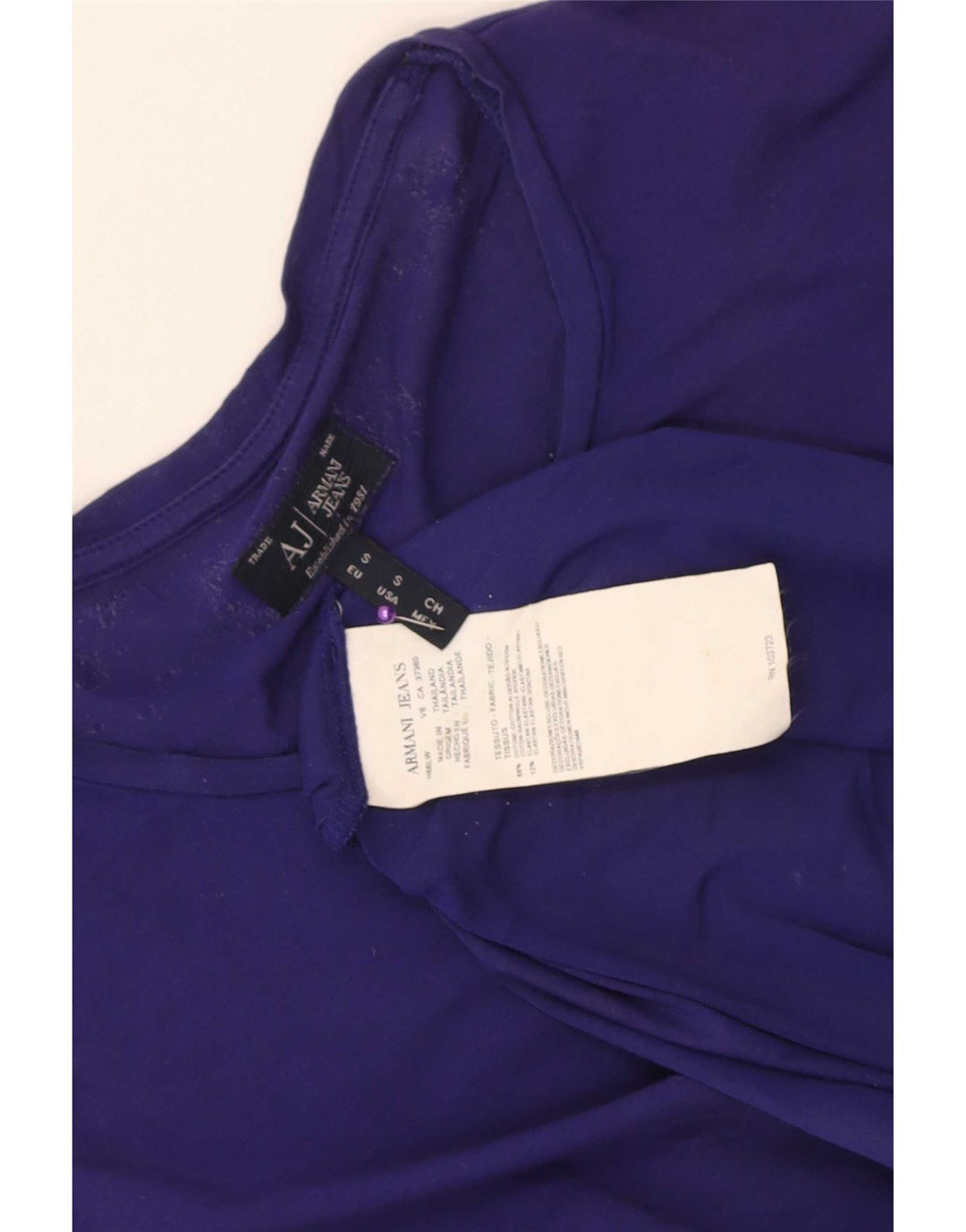 Camiseta masculina Armani Jeans Top pequeno algodão roxo