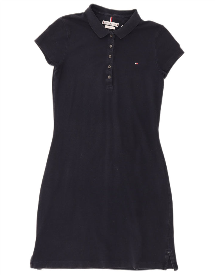 Vestido polo feminino TOMMY HILFIGER Slim Fit Reino Unido 10 pequeno azul marinho