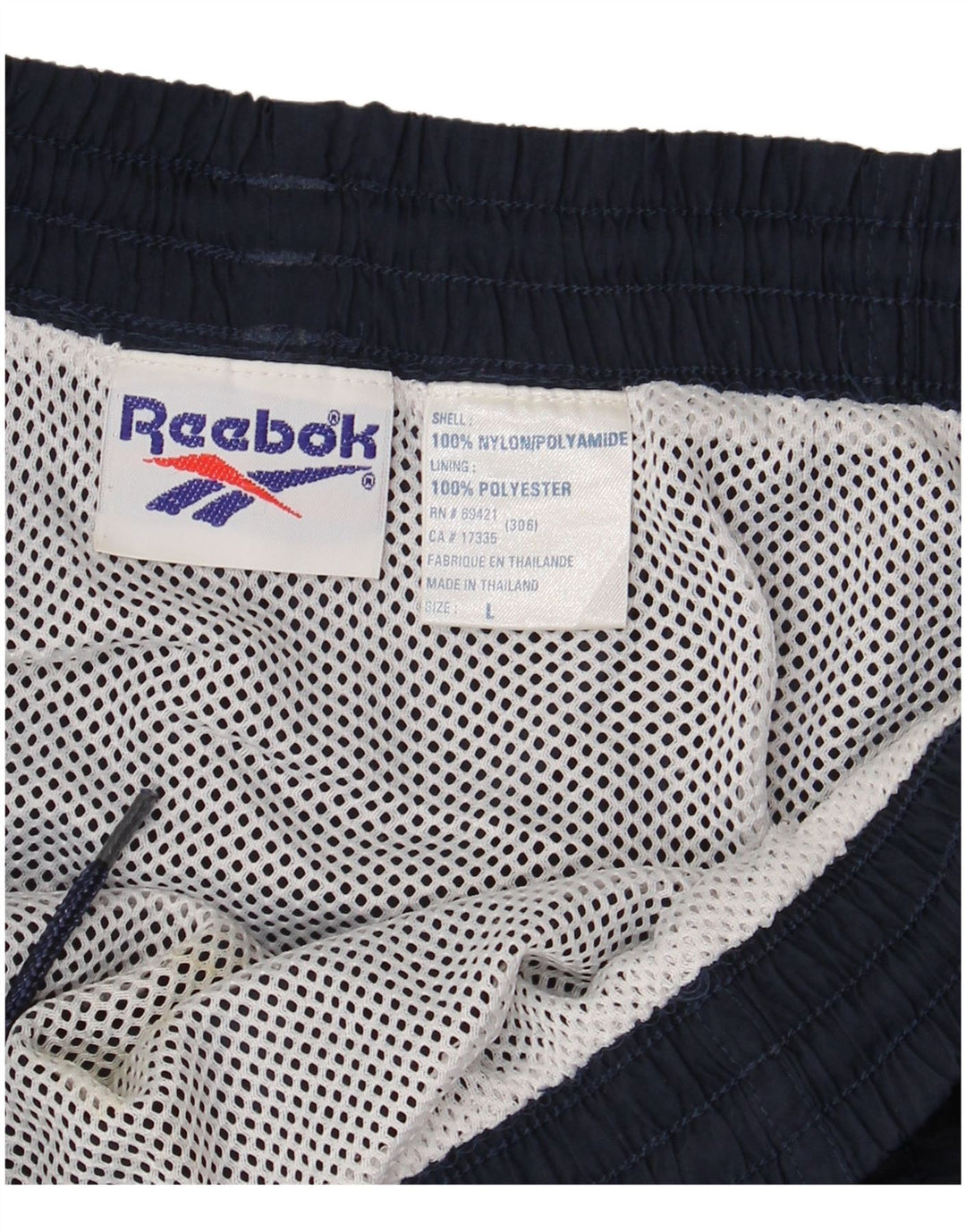 Shorts de natação masculino REEBOK gráfico grande azul marinho nylon