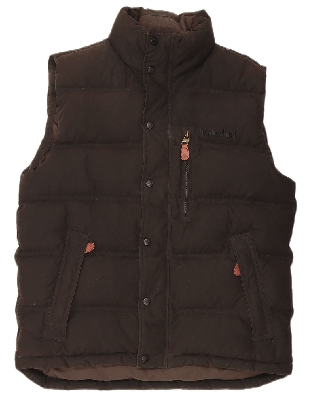 Colete acolchoado masculino Timberland UK 36 pequeno algodão preto