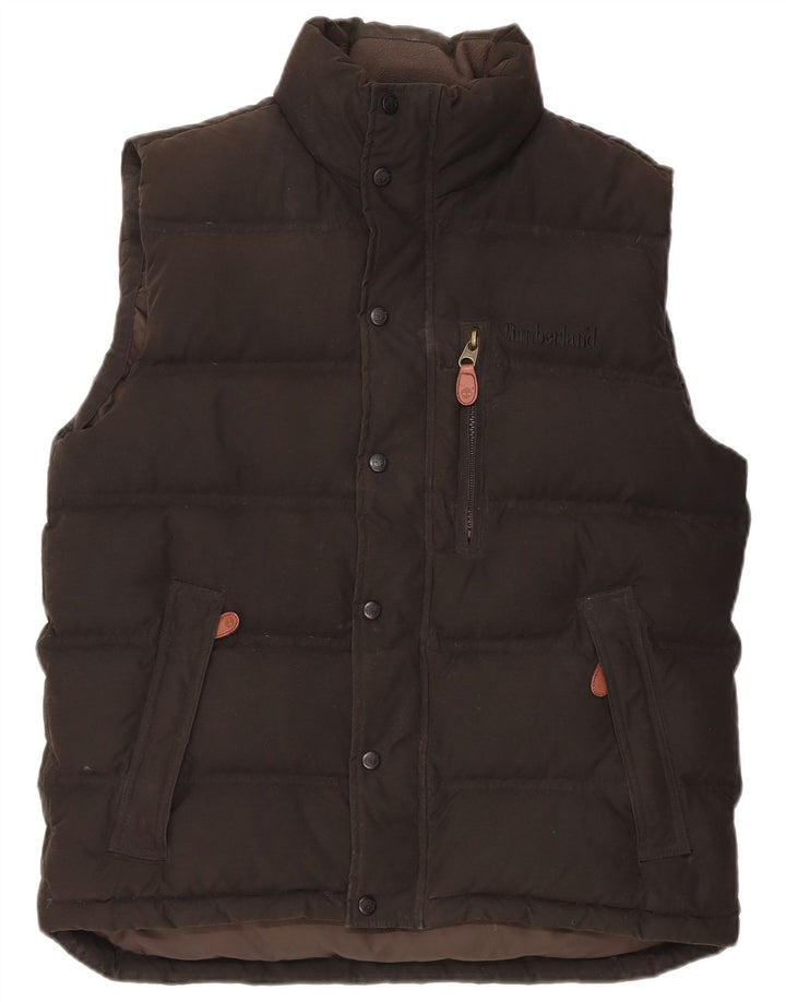 Colete acolchoado masculino Timberland UK 36 pequeno algodão preto