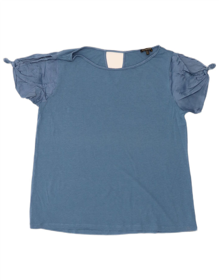 Camiseta feminina Massimo Dutti UK 14 grande azul