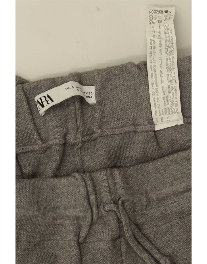 Calça de treino masculina Zara Joggers pequena viscose cinza