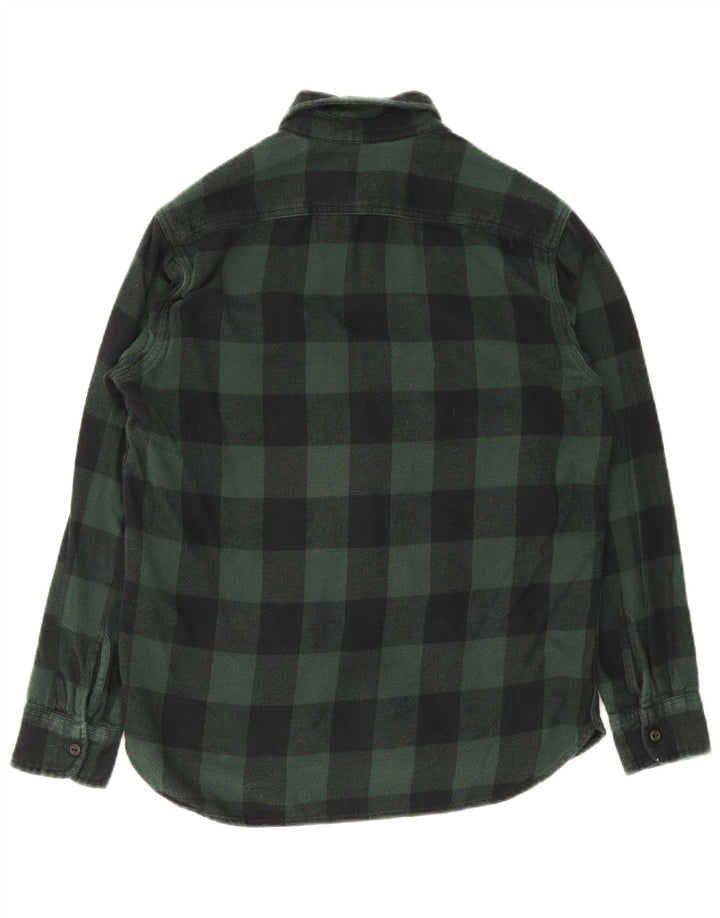 Camisa masculina de flanela Levi's pequena verde algodão guingão