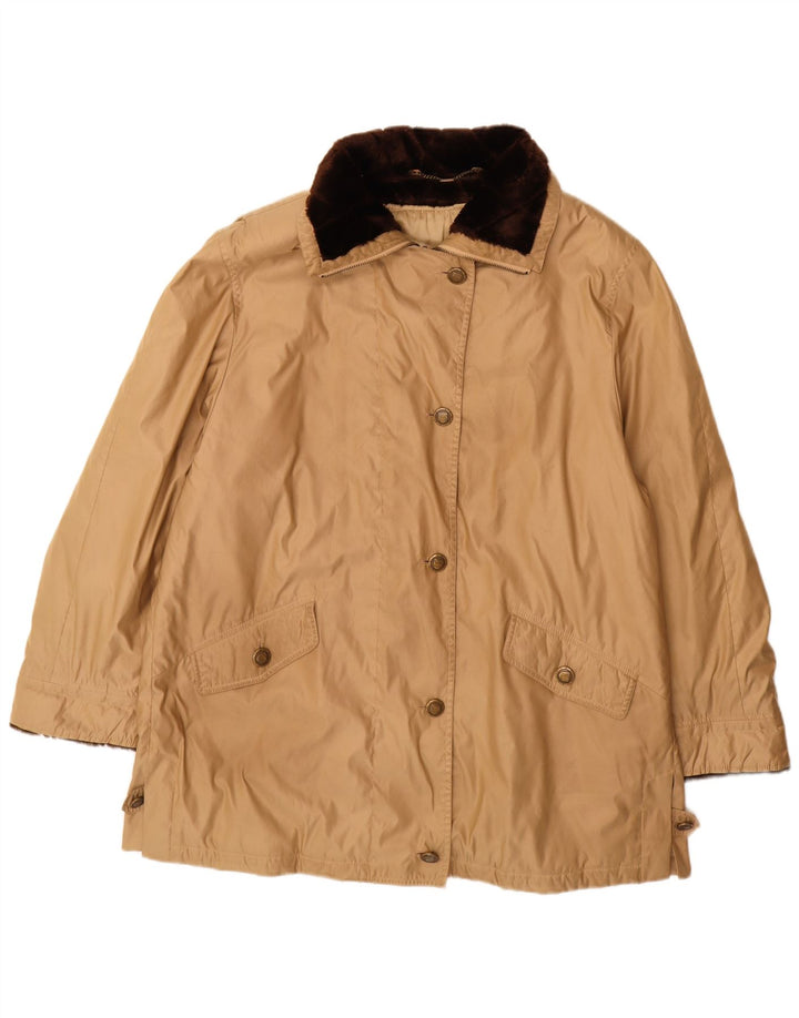 Casaco corta-vento oversized Delmod feminino UK 18 XL bege poliéster