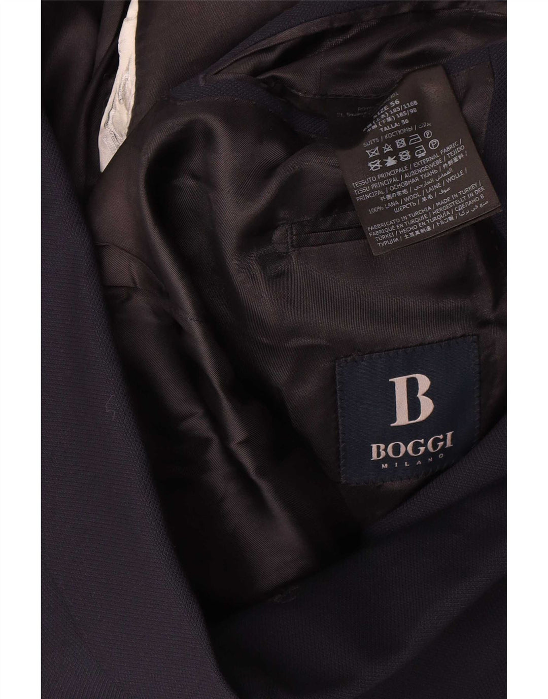 Jaqueta blazer masculina Boggi Milano 2 botões IT 56 3XL lã azul marinho