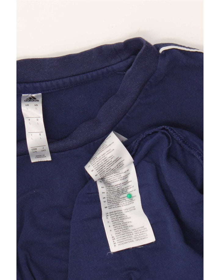 Camiseta masculina Adidas grande algodão azul marinho