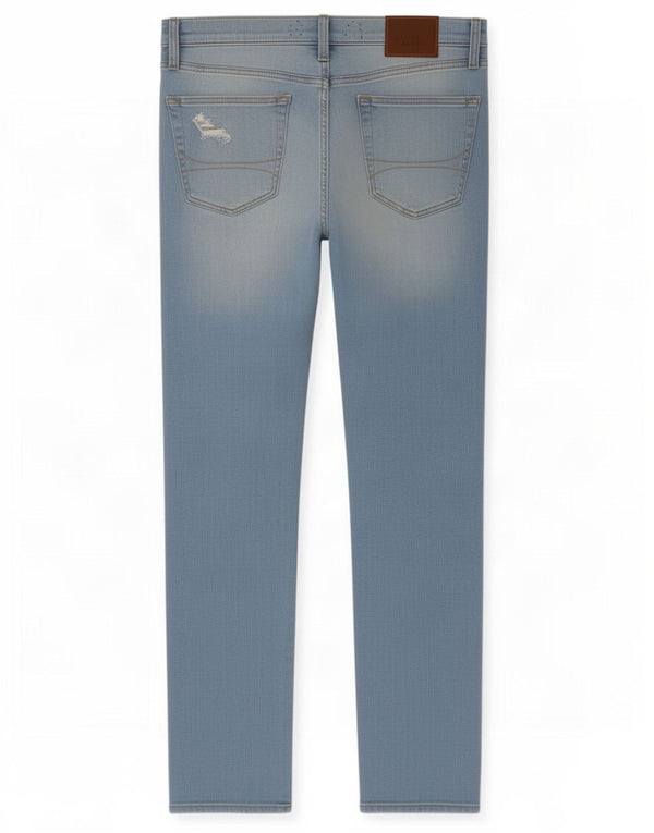 Hollister Mens Distressed Slim Jeans W33 L32 Azul Algodão