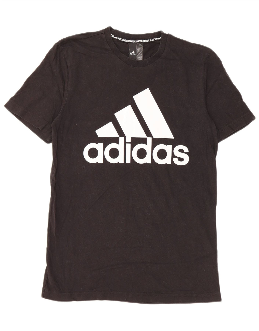 Adidas Mens Graphic T-Shirt Top Pequeno Algodão Preto