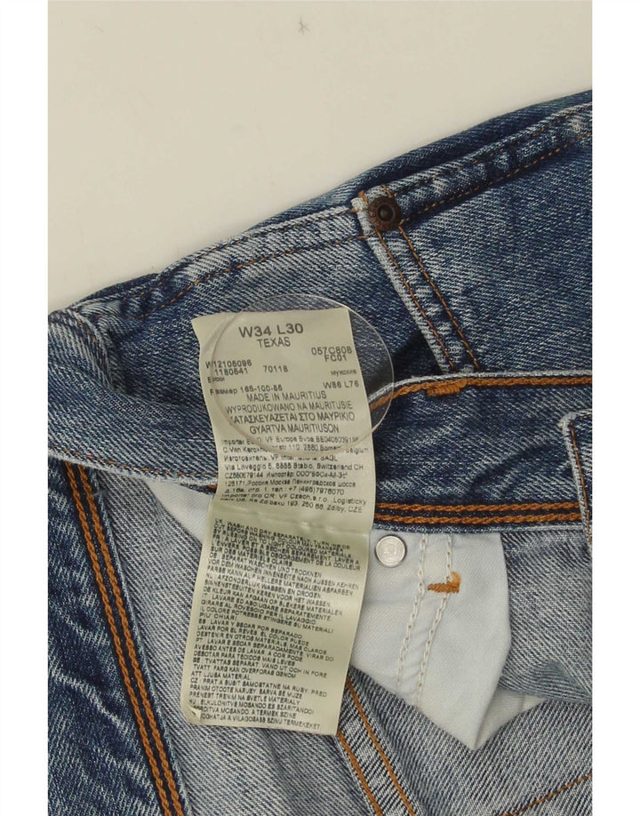 Wrangler Masculino Texas Straight Jeans W34 L30 Azul Algodão