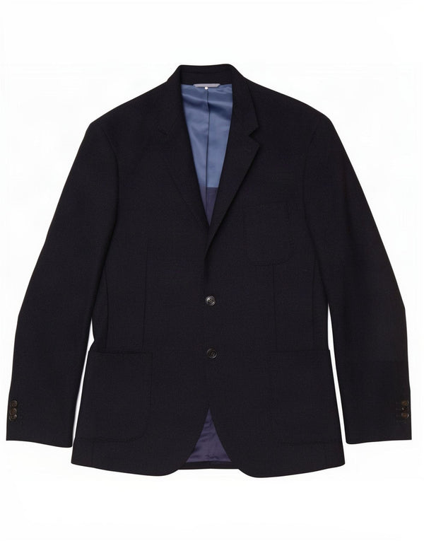 Jaqueta Blazer Masculina Tommy Hilfiger com 2 Botões IT 48 Lã Azul Marinho Médio