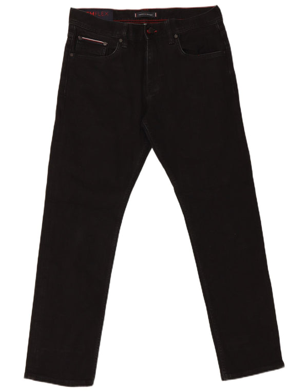 Tommy Hilfiger Masculino Bleecker Slim Jeans W32 L30 Algodão Preto