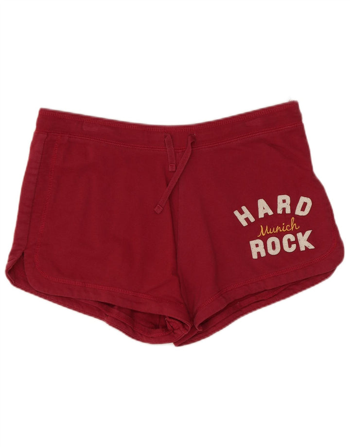 Shorts esportivo feminino HARD ROCK CAFE Munich Graphic UK 14 algodão vermelho médio