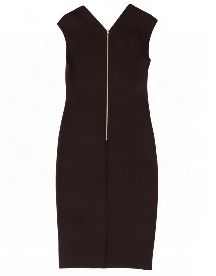 Vestido bodycon feminino sem mangas Ted Baker tamanho 2 pequeno preto floral