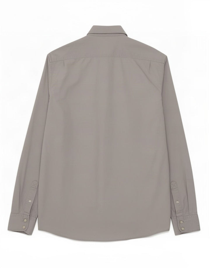 Camisa militar masculina Reiss algodão cinza médio