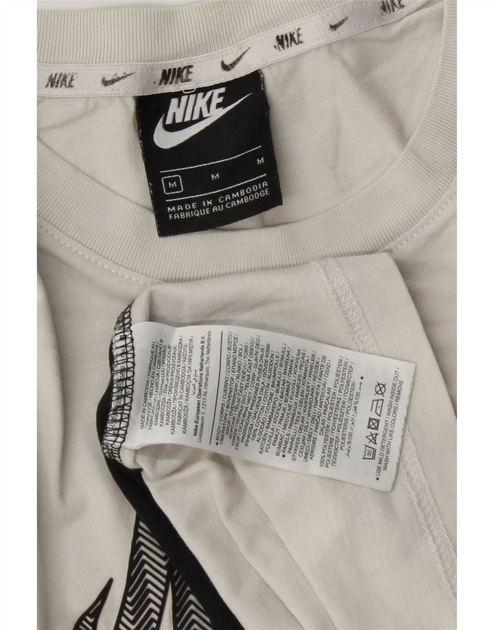 Camiseta Nike masculina gráfica Top médio branco colorblock algodão
