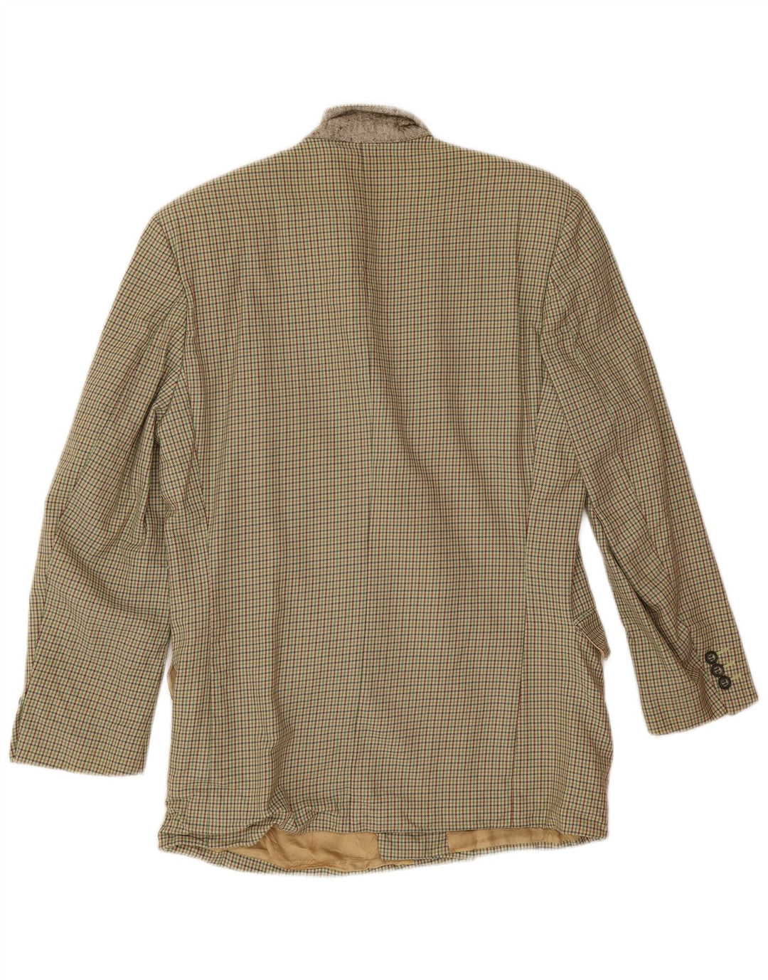 Pierre Laffitte Jaqueta masculina Longline Blazer Reino Unido 38 Médio Verde Houndstooth
