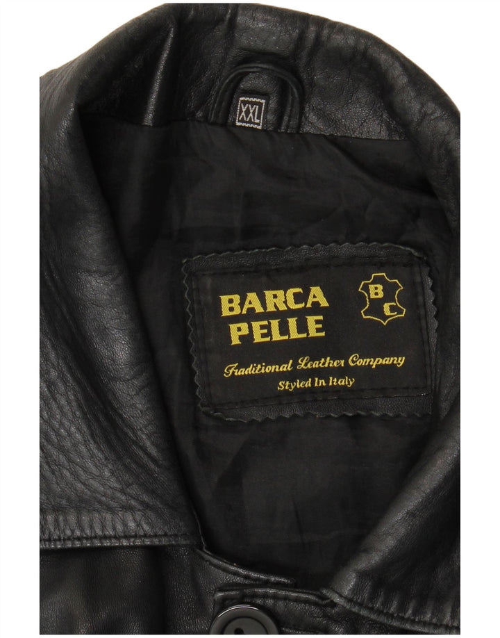 Jaqueta de couro masculina VINTAGE UK 44 2XL couro preto