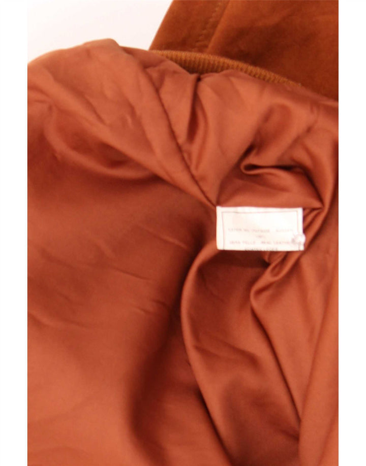 Jaqueta bomber masculina vintage de camurça IT 56 3XL couro marrom