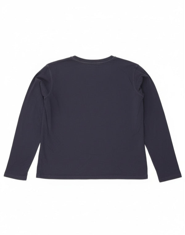 Trussardi Boys Graphic Top Long Sleeve 13-14 Years Navy Blue Cotton