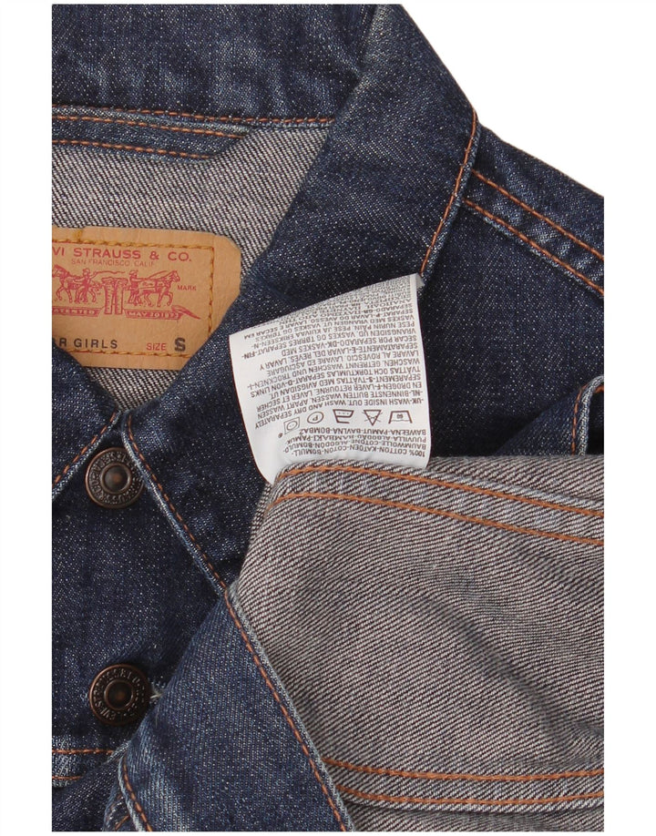Jaqueta jeans feminina LEVI'S 9-10 anos pequena azul marinho algodão