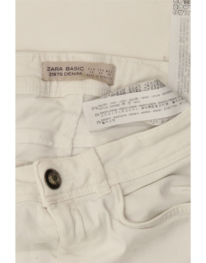 ZARA Womens Slim Jeans EU 36 XS W26 L28 White Cotton Vintage Zara and Second-Hand Zara from Messina Hembry 