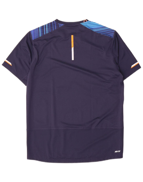 Camiseta masculina New Balance grande listra azul marinho