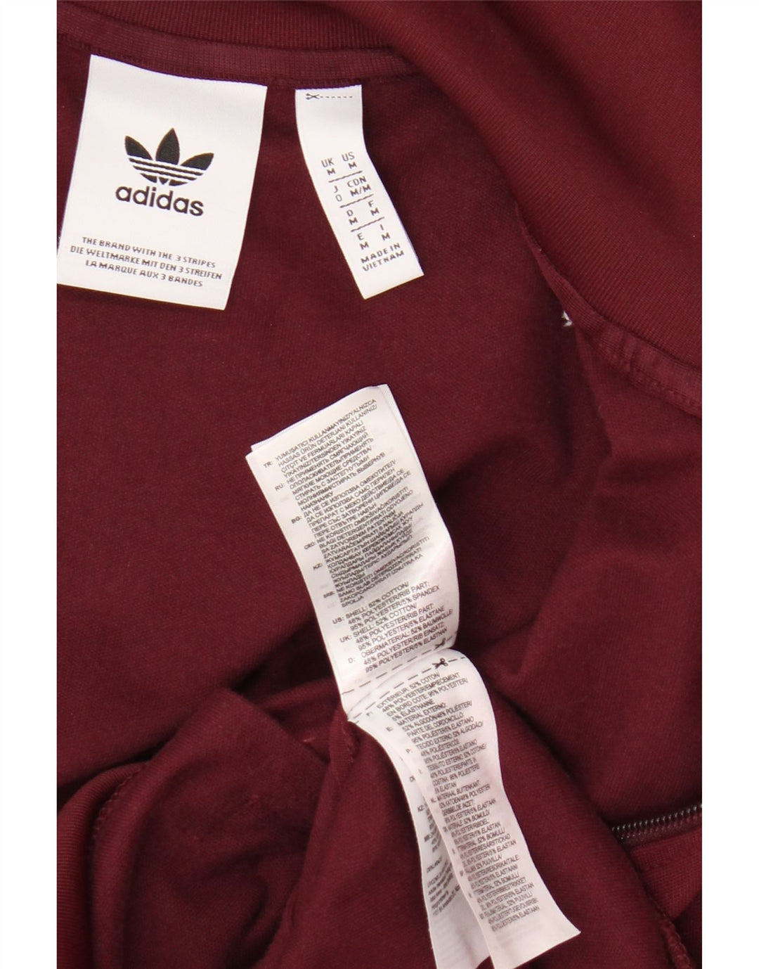 Adidas Mens Treino Top Jaqueta Médio Algodão Borgonha