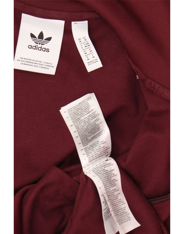 Adidas Mens Treino Top Jaqueta Médio Algodão Borgonha