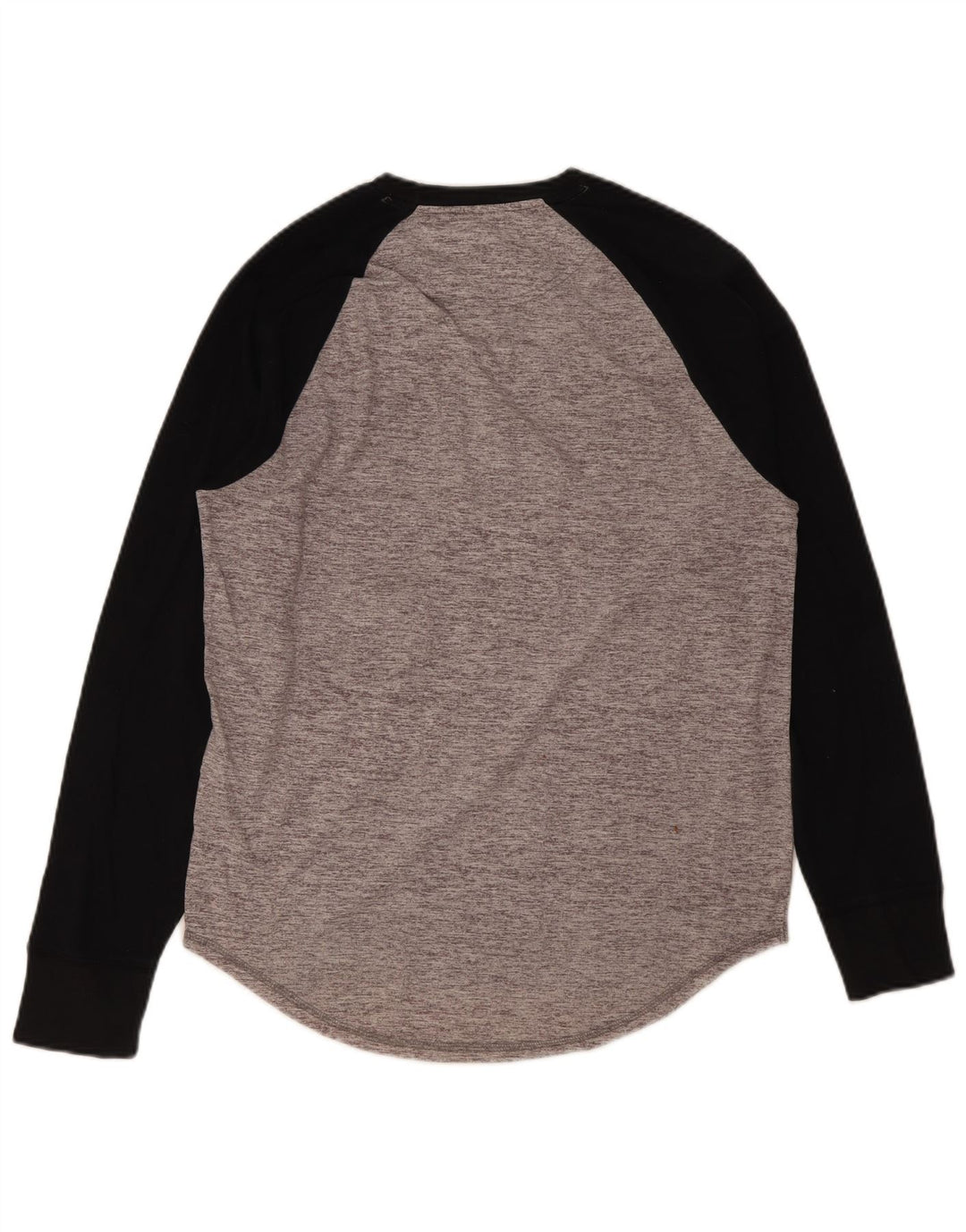 Top gráfico masculino Hollister manga comprida algodão colorblock cinza médio