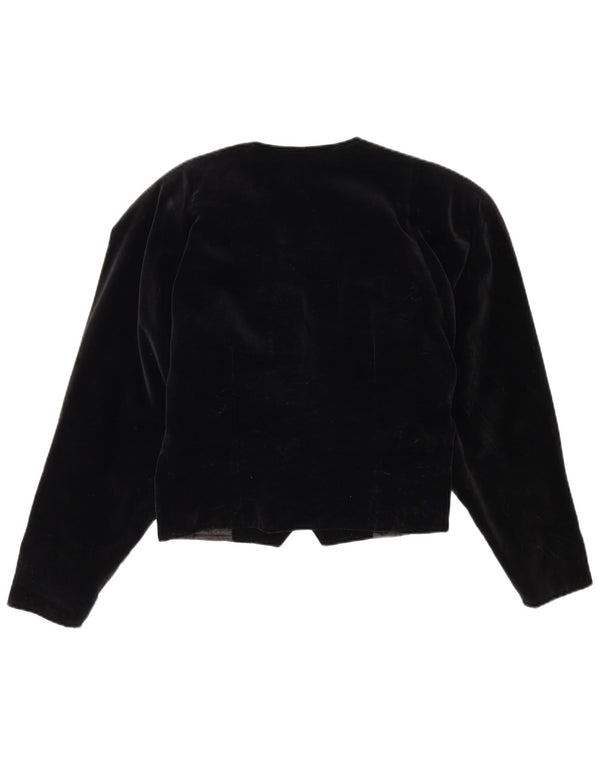 Bolero feminino vintage com peito duplo de veludo IT 42 médio preto